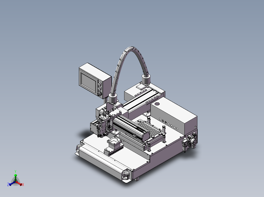 贴胶机、贴软胶垫的设备正等轴测图