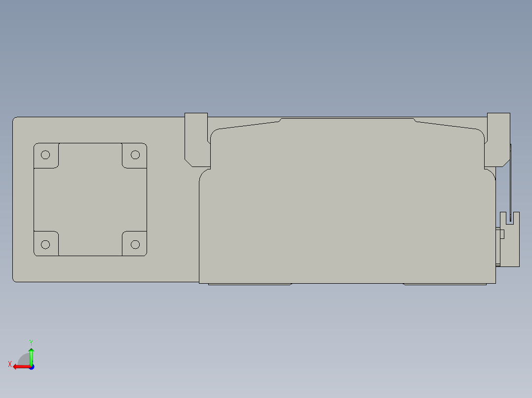 直线模组LHA21-S1750-L设计图纸后视图