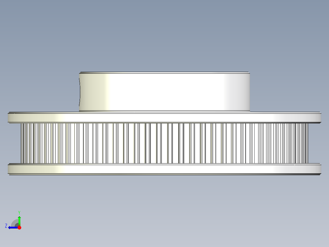 2GT滑轮，BF型，80齿，外径55毫米；6mm和10mm皮带宽度；8毫米、10毫米、12毫米和15毫米孔径右视图