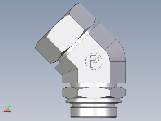 卡套式工业通用硬管接头EO_Adjustable_locknut_45_deg_elbow_VEE35LMCF后视缩略图