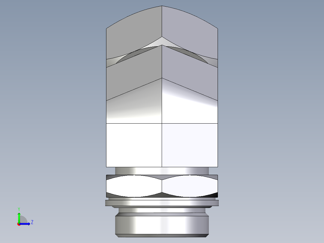 卡套式工业通用硬管接头EO_Adjustable_locknut_45_deg_elbow_VEE35LMCF左视图