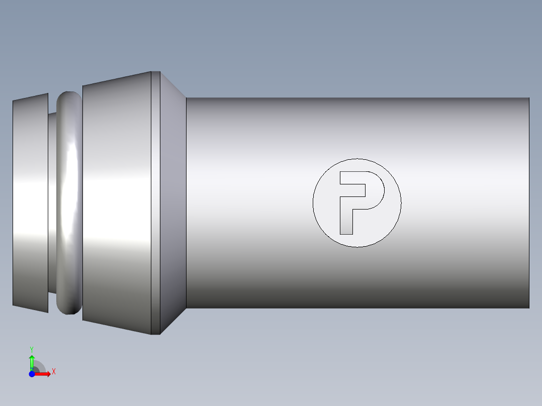 卡套式工业通用硬管接头EO_Weld_nipple__orbital__SKA16X2ORB71前视图