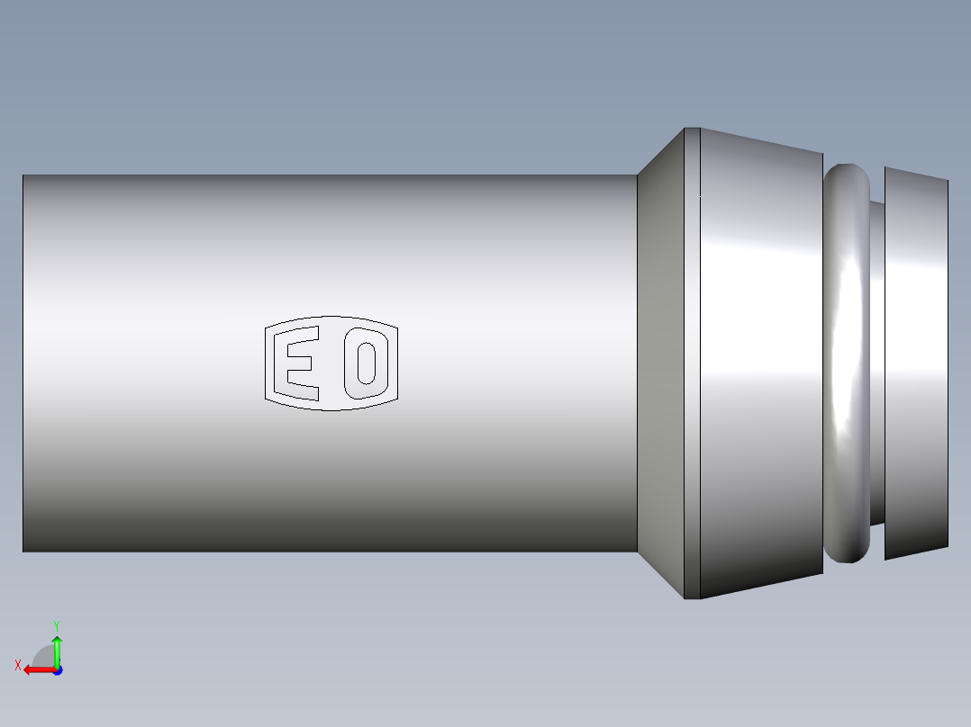 卡套式工业通用硬管接头EO_Weld_nipple__orbital__SKA16X2ORB71后视图