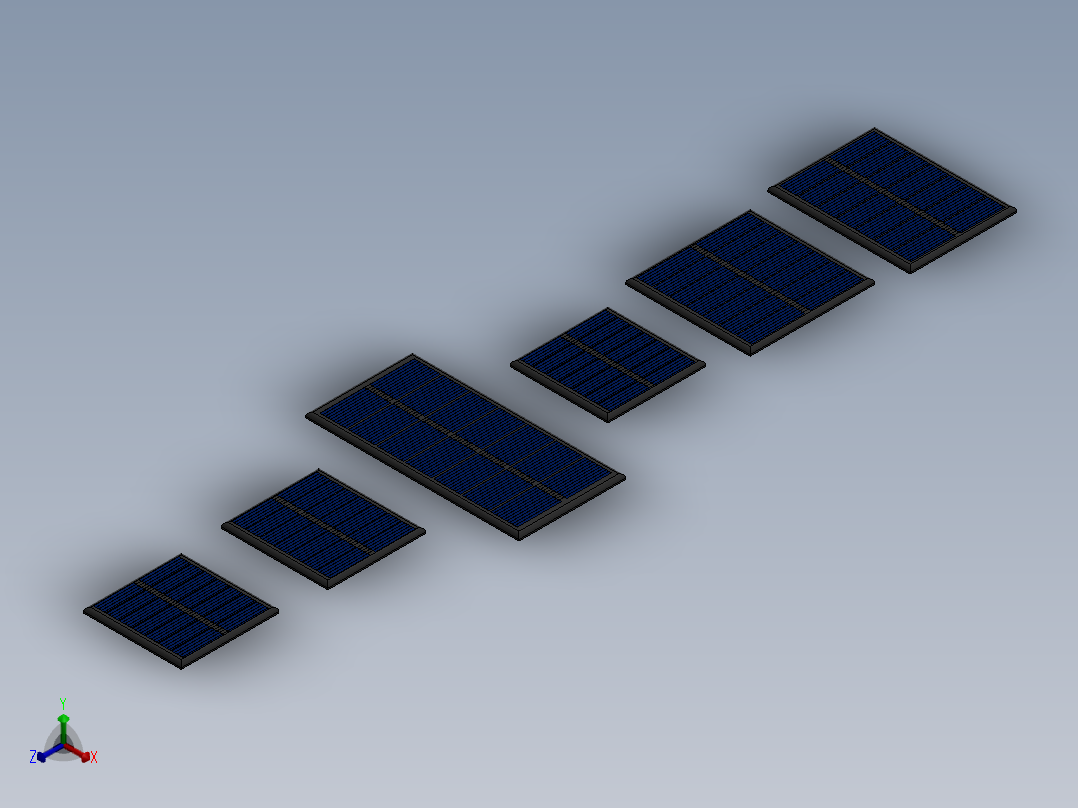 多晶太阳能电池板正等轴测图