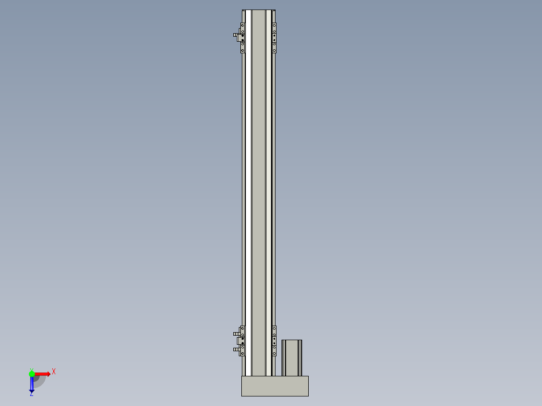 直线模组LHA6-S600-L-100W(16丝杆)设计图纸俯视图