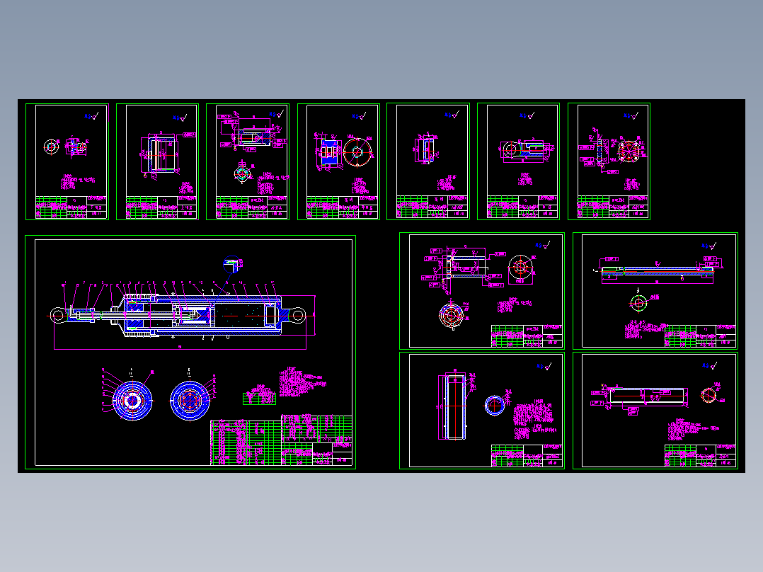 汽车半主动悬架磁流变减震器CAD图纸421470==79ku