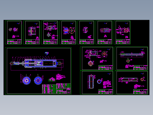 汽车半主动悬架磁流变减震器CAD图纸421470==79ku