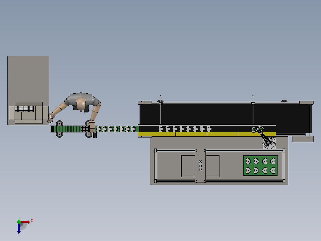 自动机器人零件去毛刺工艺俯视图