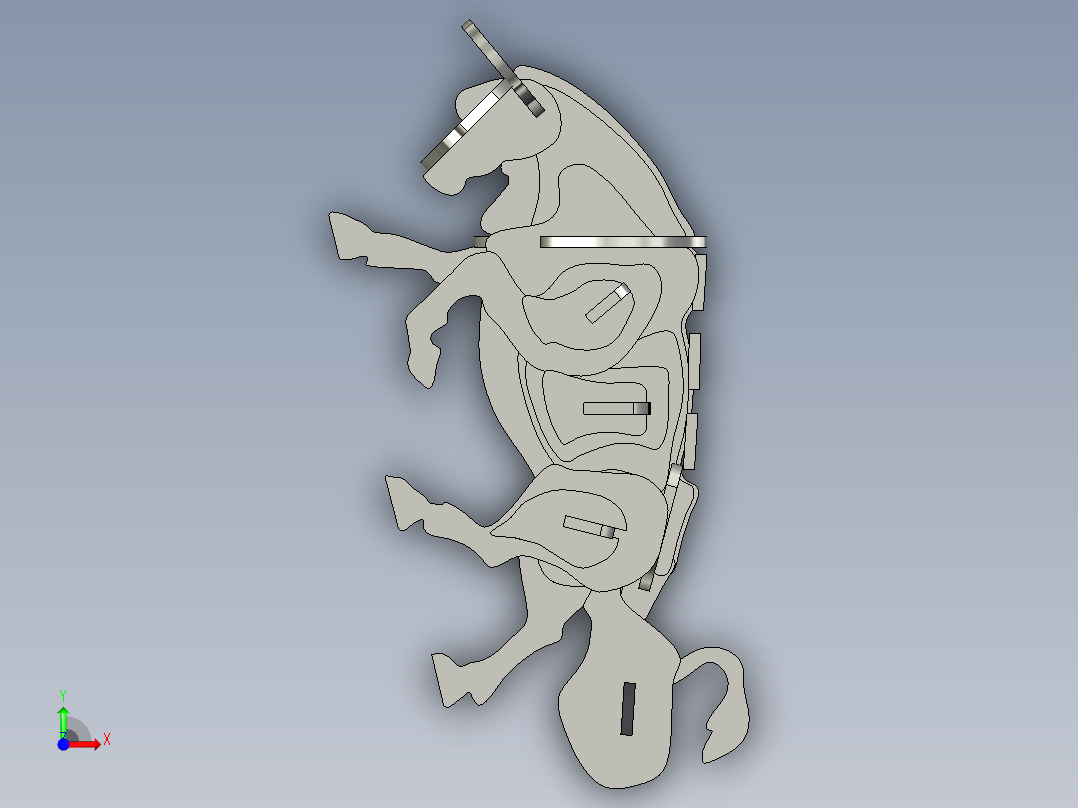 机械展示牛前视图