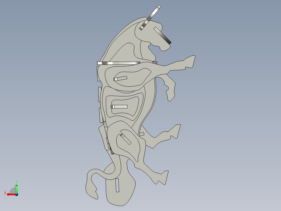机械展示牛后视图