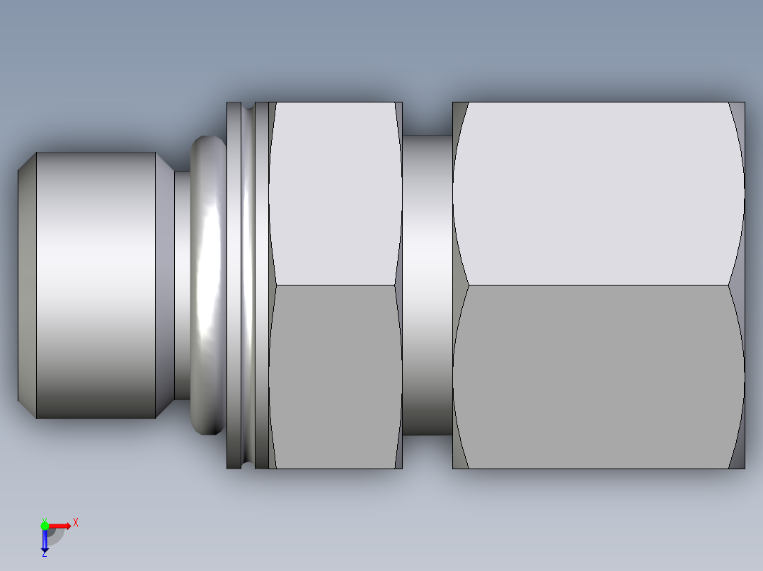 卡套式工业通用硬管接头EO_Male_Stud_connector_GEO10ZSMCF俯视图