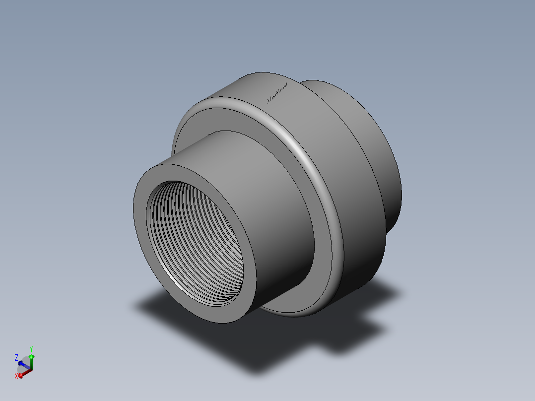 PVC公制管件-63 WALL PVC PIPE FITTING正等轴测图