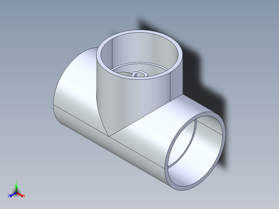 聚氯乙烯配件02A-Sch80_ReducingTee_SxSxS_801-250FB_2in x 1.25in主视图