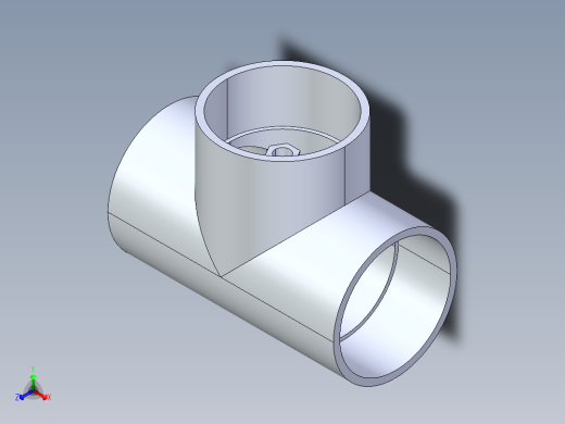 聚氯乙烯配件02A-Sch80_ReducingTee_SxSxS_801-250FB_2in x 1.25in正等轴测缩略图
