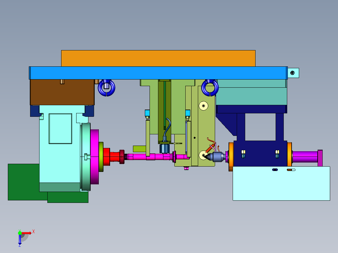 细长齿轮轴花键轴加工工装俯视图