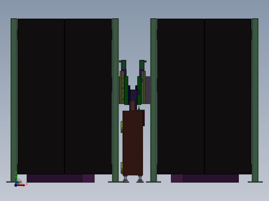 自动化提升机组装传输带设备sw16可编辑前视图