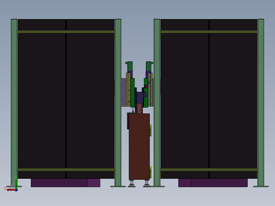 自动化提升机组装传输带设备sw16可编辑后视图