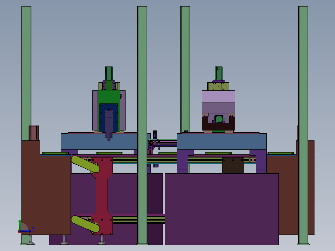 自动化提升机组装传输带设备sw16可编辑左视图