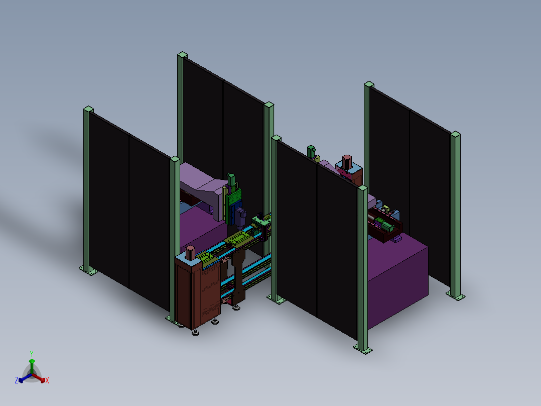 自动化提升机组装传输带设备sw16可编辑正等轴测图