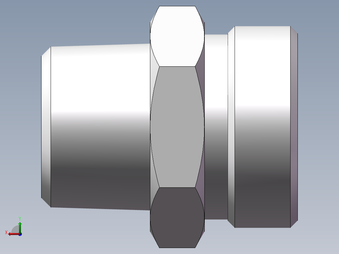英制锥管螺纹直接头、1CT-26-08SP后视图