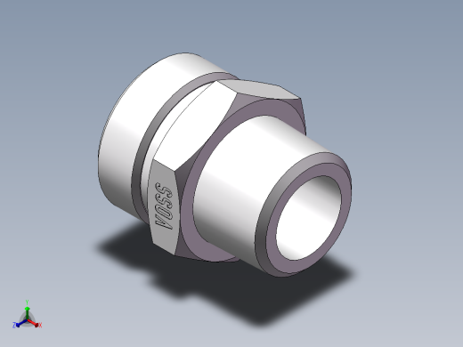 英制锥管螺纹直接头、1CT-26-08SP正等轴测缩略图