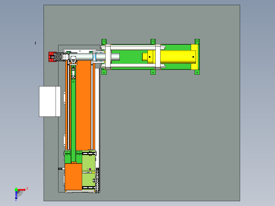 铝材热棒上料机俯视图