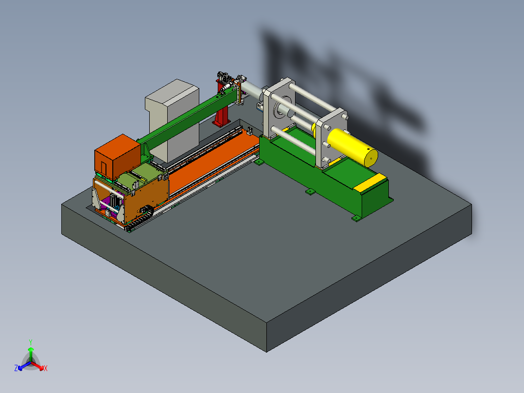 铝材热棒上料机正等轴测图