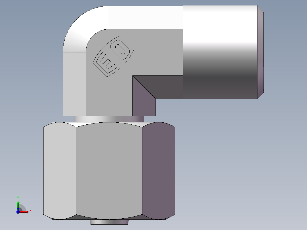 直角组合接头、2D9-14前视图