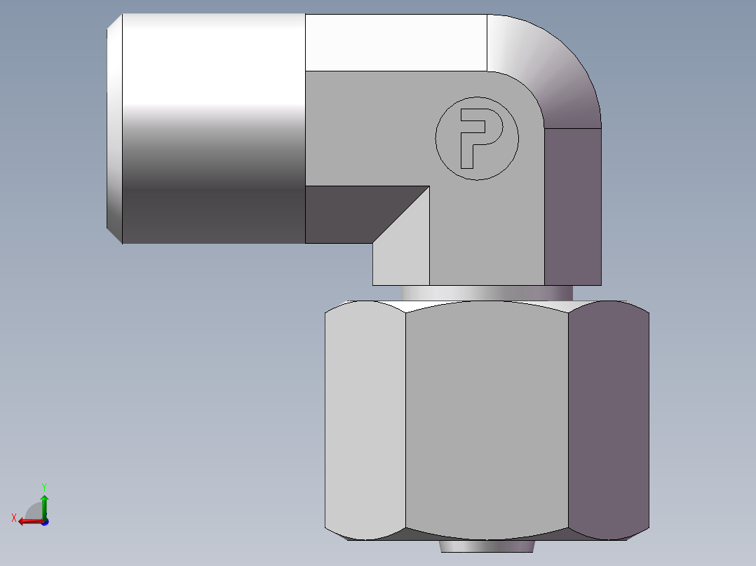 直角组合接头、2D9-14后视图