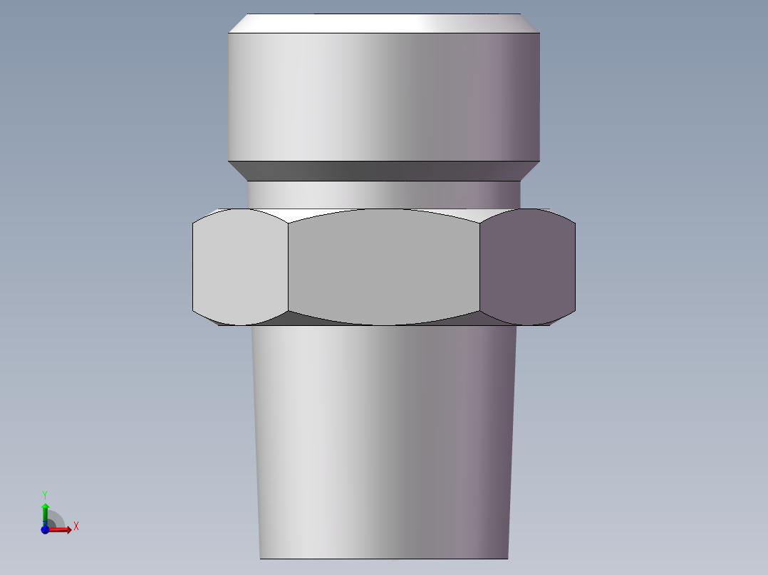 英制锥管螺纹直接头、1CT-16-04SP前视图