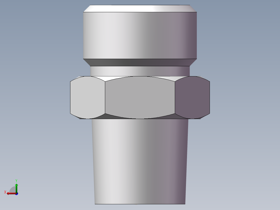英制锥管螺纹直接头、1CT-16-04SP后视图