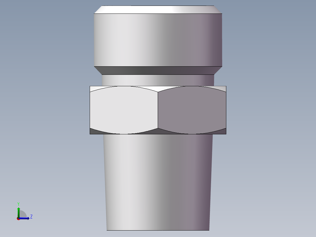 英制锥管螺纹直接头、1CT-16-04SP左视图