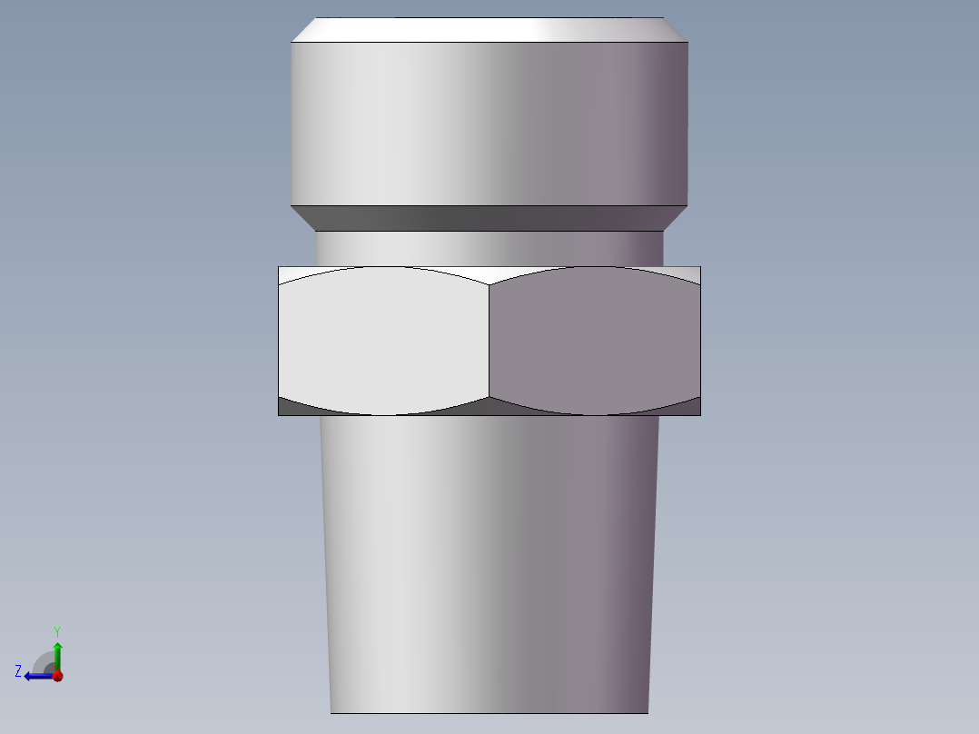 英制锥管螺纹直接头、1CT-16-04SP右视图