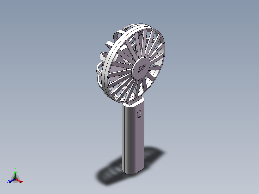 手持小风扇正等轴测图