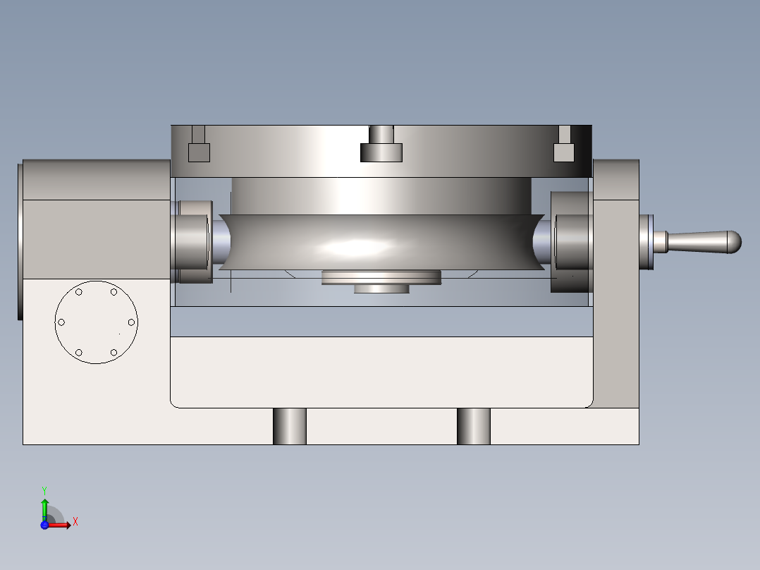 手动可倾斜回转工作台前视图