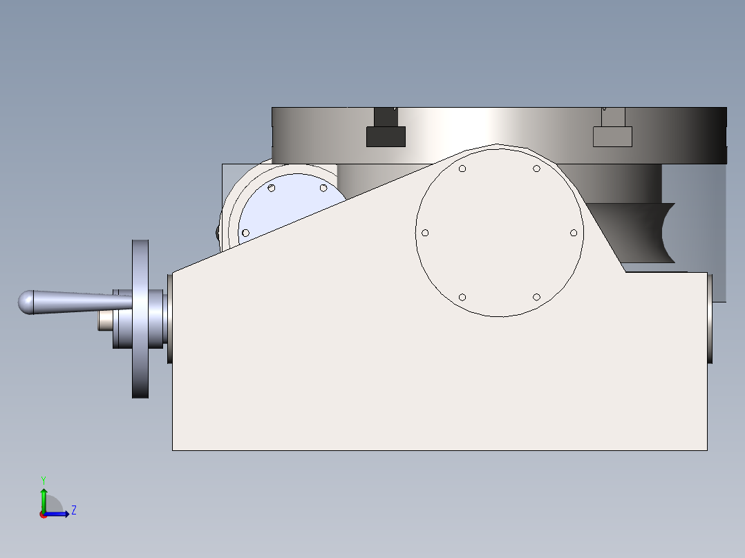 手动可倾斜回转工作台左视图