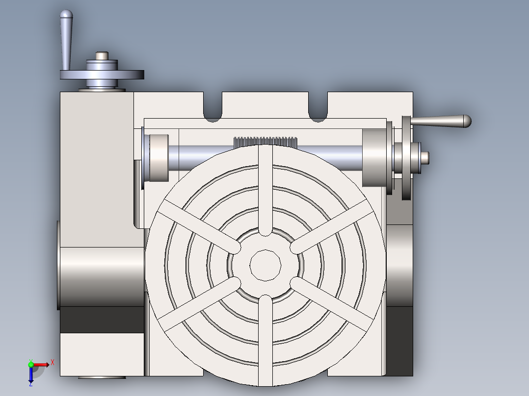 手动可倾斜回转工作台俯视图