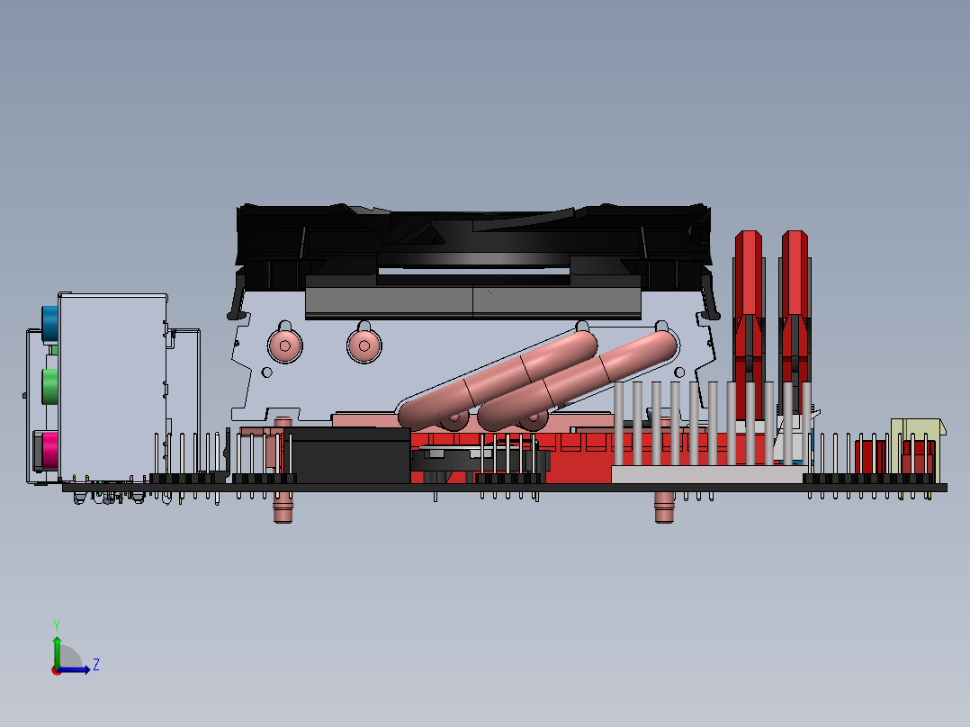 电路板、主板(150)左视图