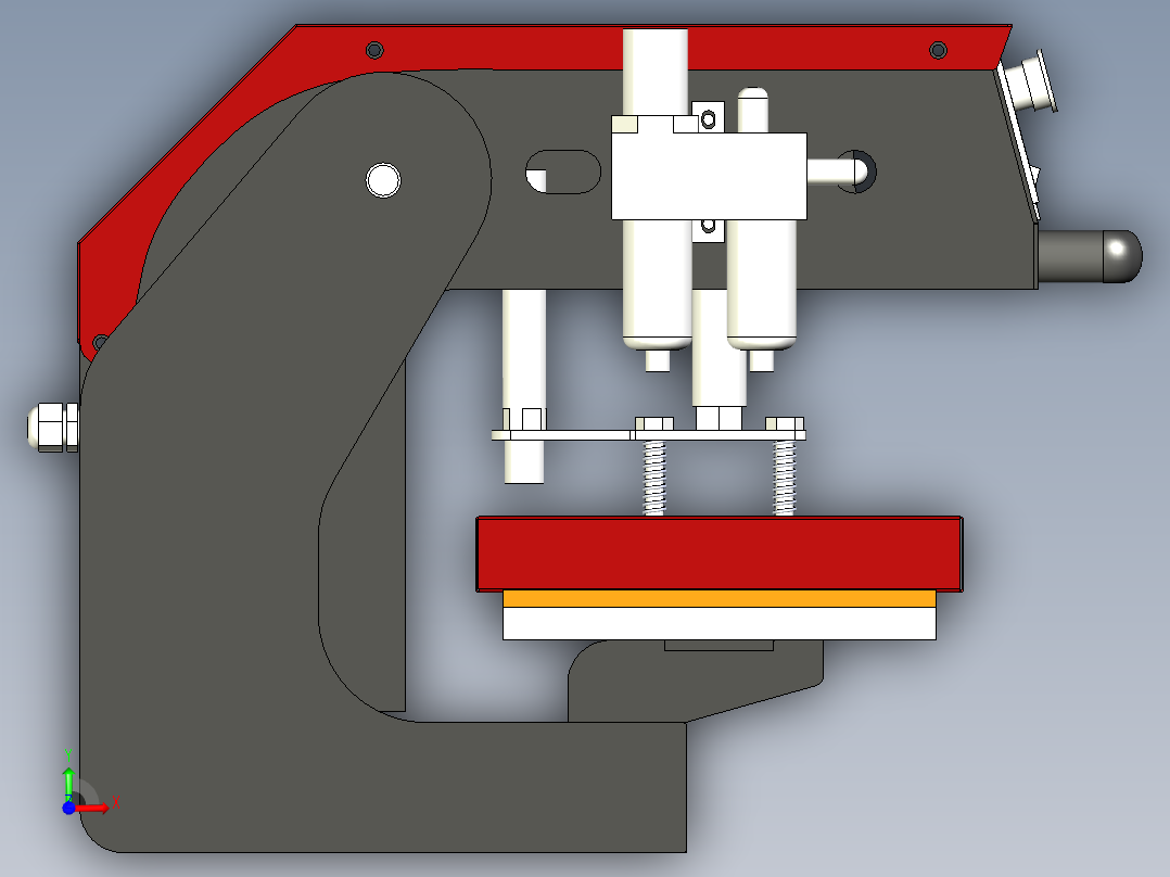 上滑气动双工位烫标机(方轨型式)前视图