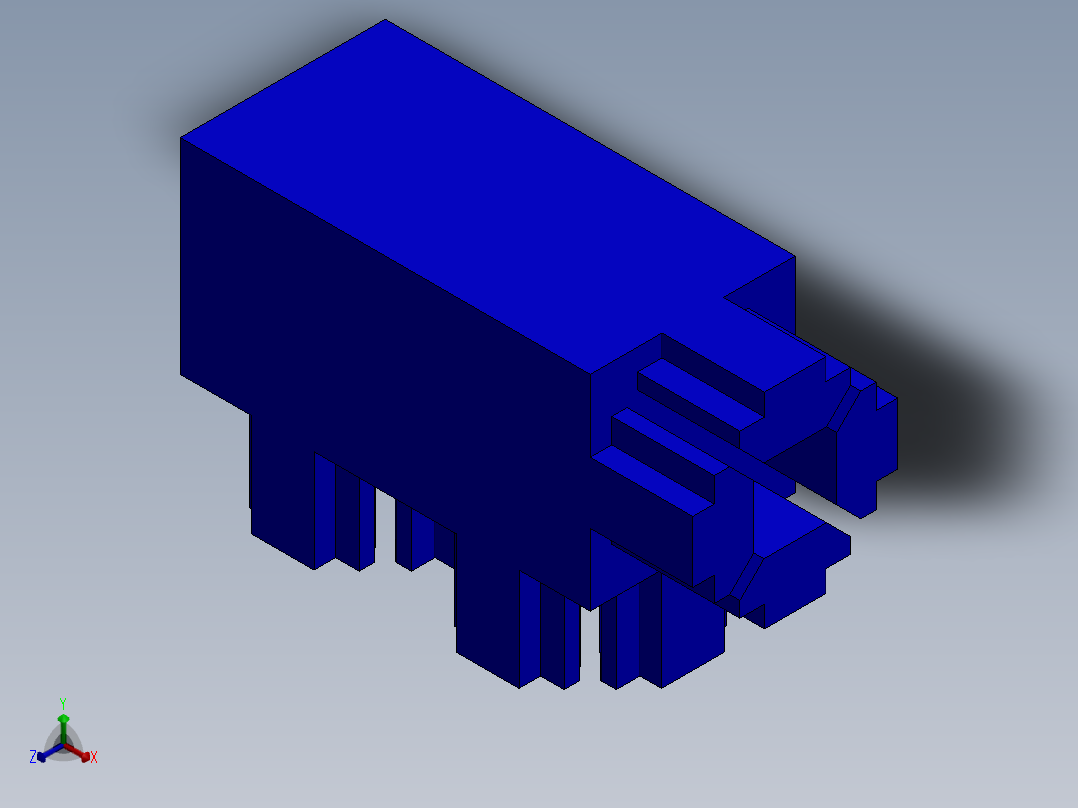 铝制卡扣式支架正等轴测图