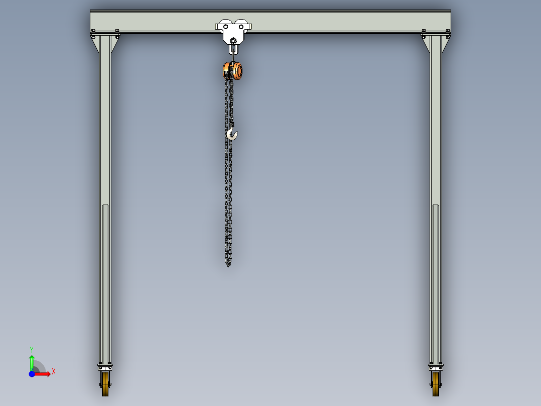 500公斤小型龙门起重机前视图