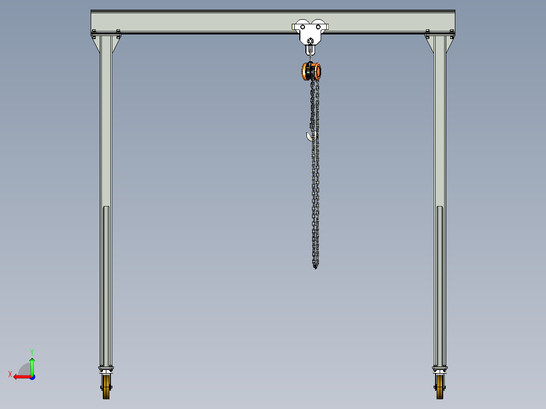 500公斤小型龙门起重机后视图