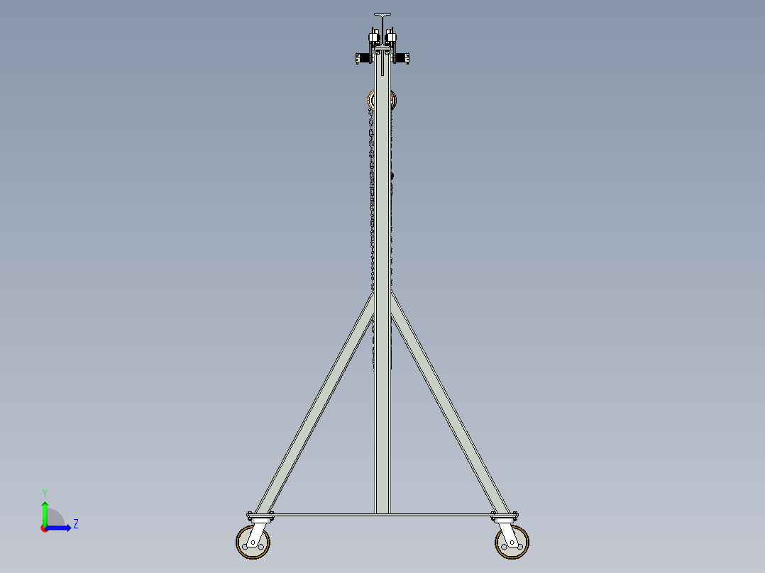 500公斤小型龙门起重机左视图