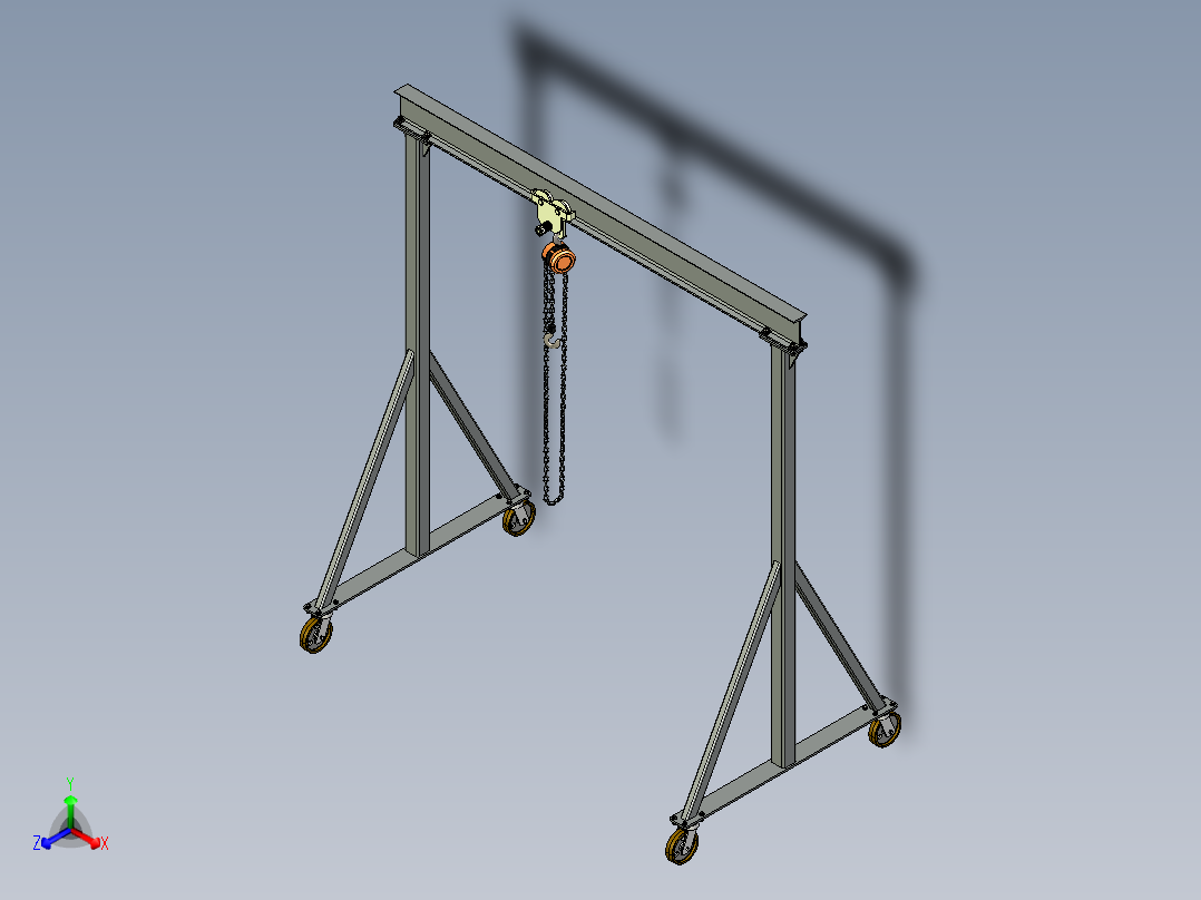 500公斤小型龙门起重机正等轴测图