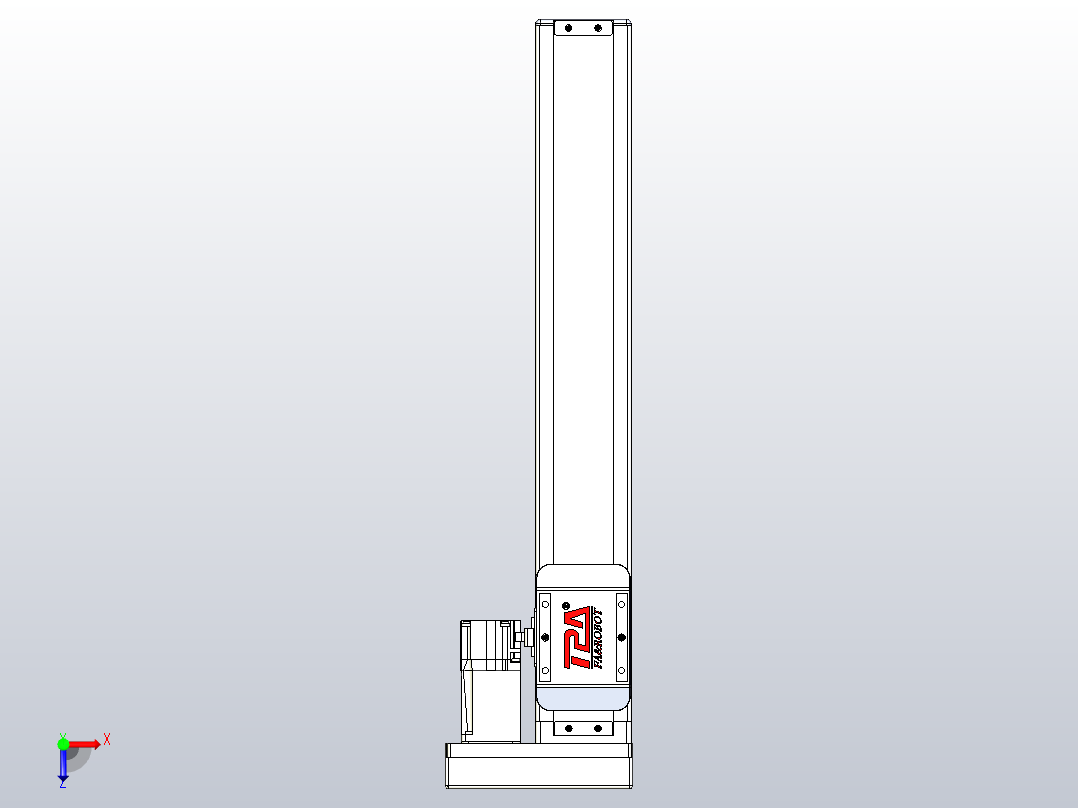 滚珠丝杠直线轴带导轨全封闭TPA-HCR-65S-1610C-L350-ML-Y-P10-N3俯视图