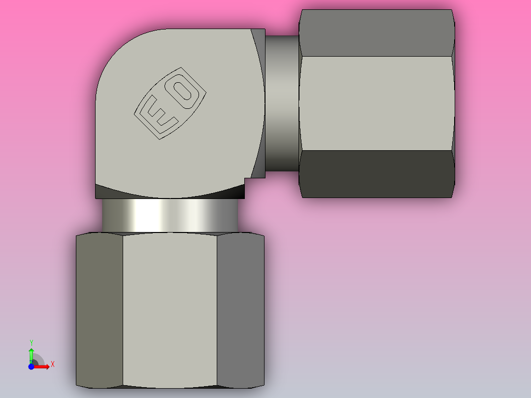 EO管接头弯头W06LLCF.igs前视图