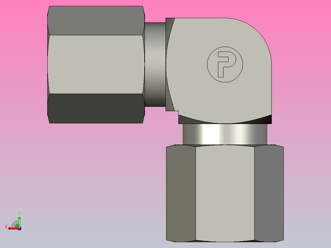EO管接头弯头W06LLCF.igs后视图