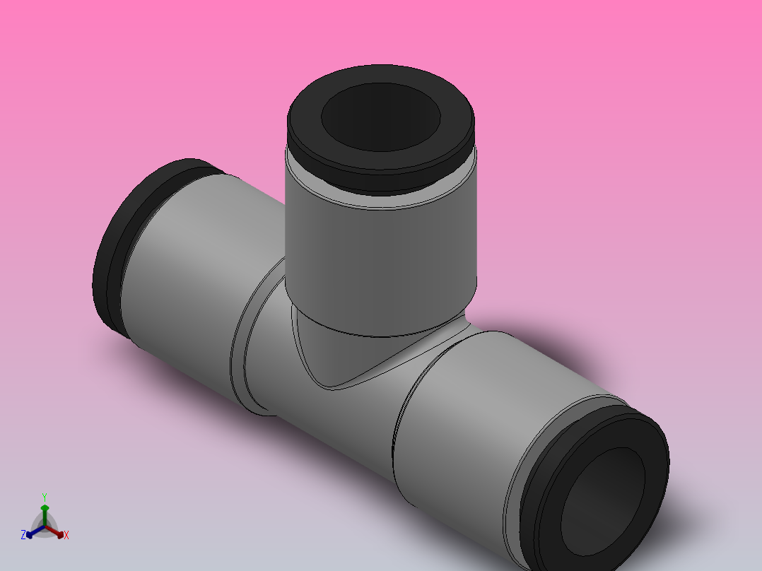 IPEP 正三通气动管接头_IPEP 12主视图