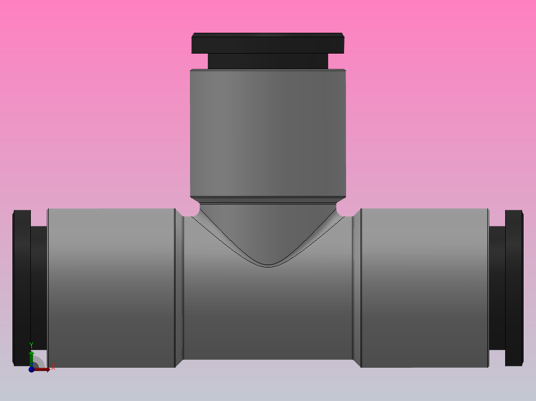 IPEP 正三通气动管接头_IPEP 12前视图
