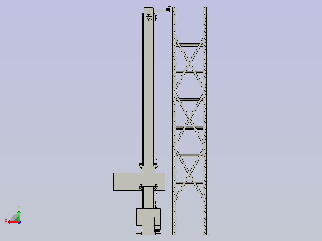 巷道堆垛自动存取装置后视图